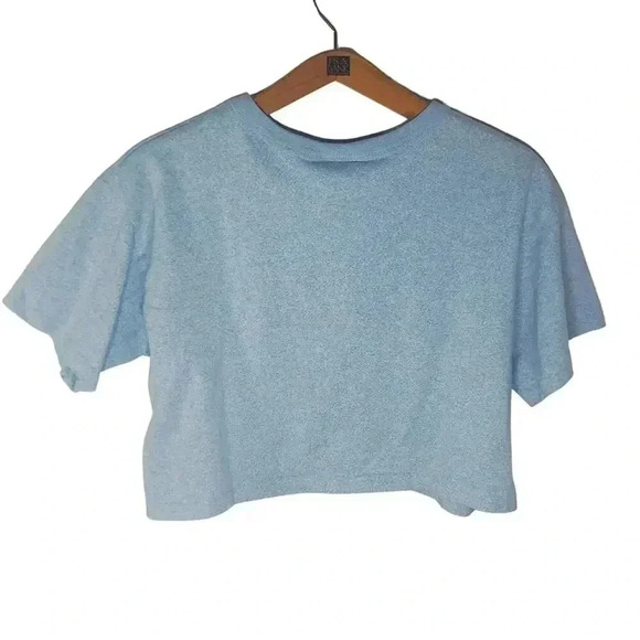 Champion Blue Heathered Print Crop Top Women's Size M - Picture 4 of 7
